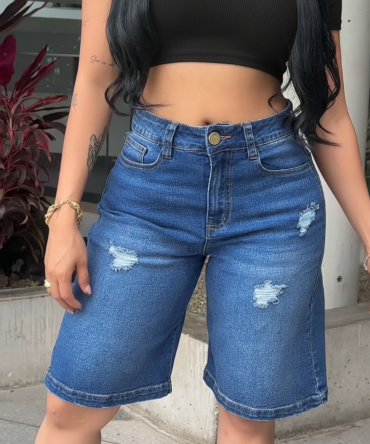 Bermuda Indigo Stretch | Blanco, Negro y Denim